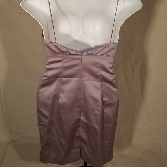 Satin Lavender Fitted Dress NWT - Picture 3 of 3